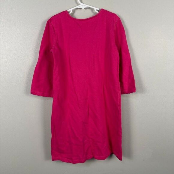 Hanna Andersson Girls Size 130 8 Long Sleeve Pink Dress Sweater Pockets - Picture 4 of 4